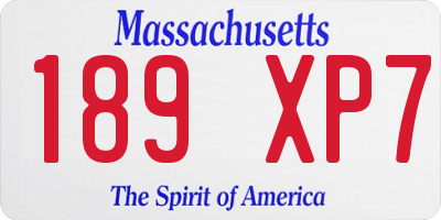 MA license plate 189XP7