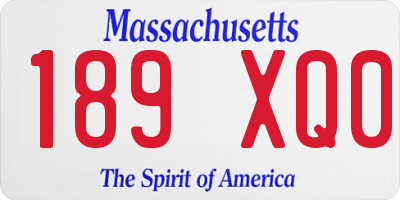 MA license plate 189XQ0