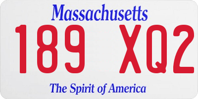 MA license plate 189XQ2