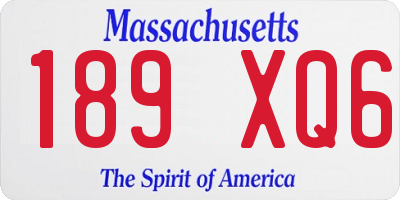 MA license plate 189XQ6