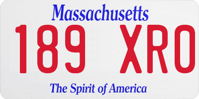 MA license plate 189XR0