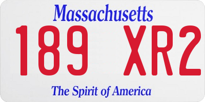 MA license plate 189XR2