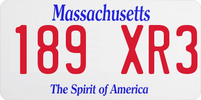 MA license plate 189XR3