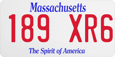 MA license plate 189XR6