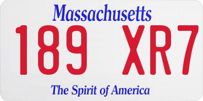 MA license plate 189XR7