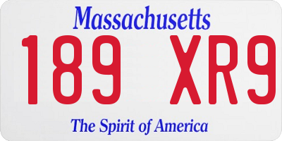 MA license plate 189XR9