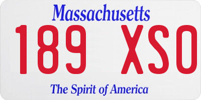 MA license plate 189XS0