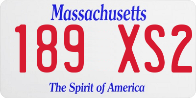 MA license plate 189XS2