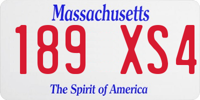 MA license plate 189XS4
