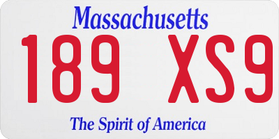 MA license plate 189XS9