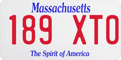 MA license plate 189XT0