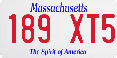 MA license plate 189XT5