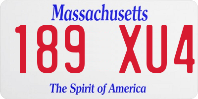 MA license plate 189XU4