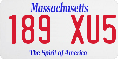 MA license plate 189XU5