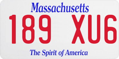 MA license plate 189XU6