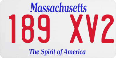 MA license plate 189XV2