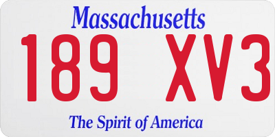 MA license plate 189XV3