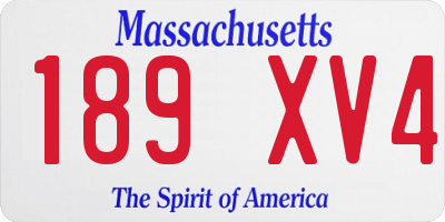 MA license plate 189XV4