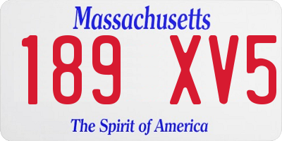 MA license plate 189XV5