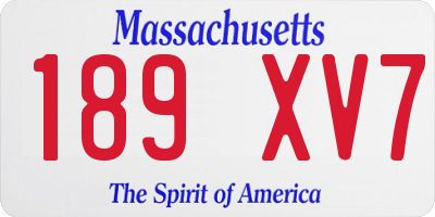 MA license plate 189XV7