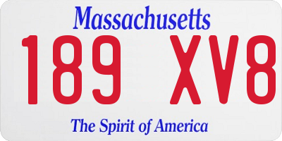 MA license plate 189XV8