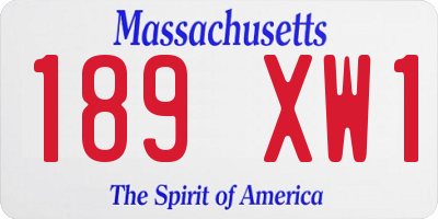 MA license plate 189XW1