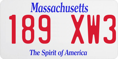 MA license plate 189XW3