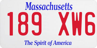 MA license plate 189XW6