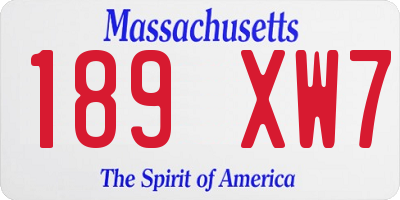MA license plate 189XW7