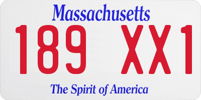 MA license plate 189XX1
