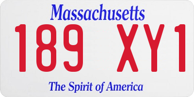 MA license plate 189XY1