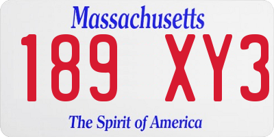 MA license plate 189XY3