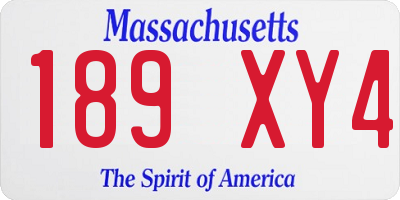MA license plate 189XY4