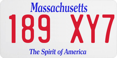 MA license plate 189XY7