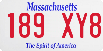 MA license plate 189XY8