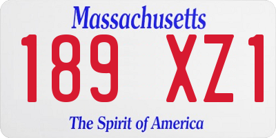 MA license plate 189XZ1