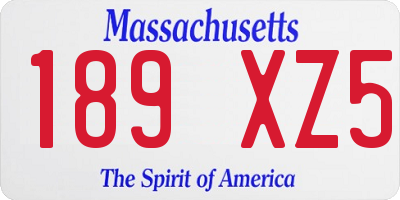 MA license plate 189XZ5