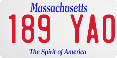 MA license plate 189YA0