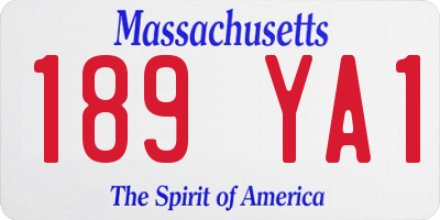 MA license plate 189YA1