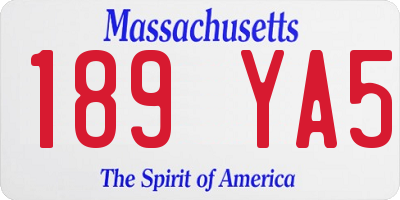 MA license plate 189YA5