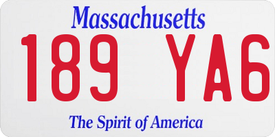 MA license plate 189YA6
