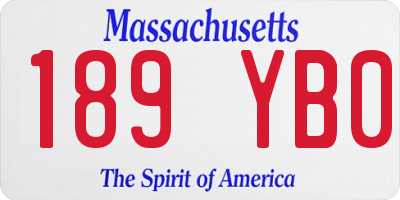 MA license plate 189YB0