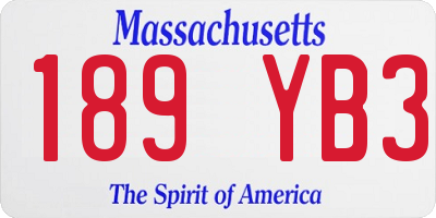 MA license plate 189YB3