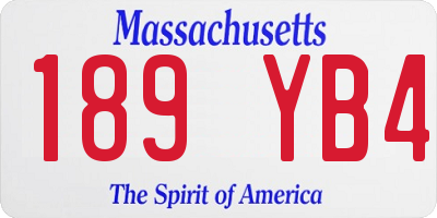 MA license plate 189YB4