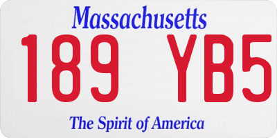 MA license plate 189YB5