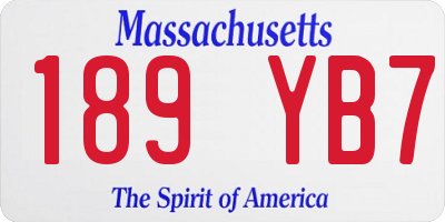 MA license plate 189YB7