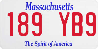 MA license plate 189YB9
