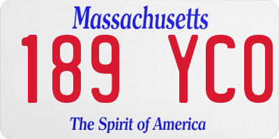 MA license plate 189YC0