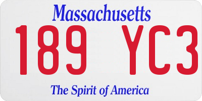 MA license plate 189YC3