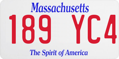 MA license plate 189YC4